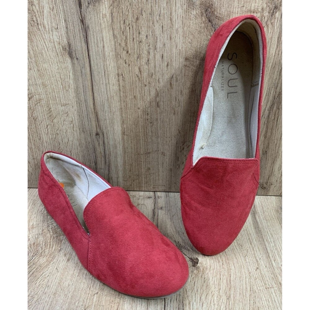 Women’s Soul Naturalizer Ashley Red Slip On Loafers Comfort Flats Shoes Sz 9.5M